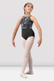 Girls Mirella Watercolor Halter Neck Leotard