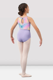 Girls Mirella Watercolor Halter Neck Leotard