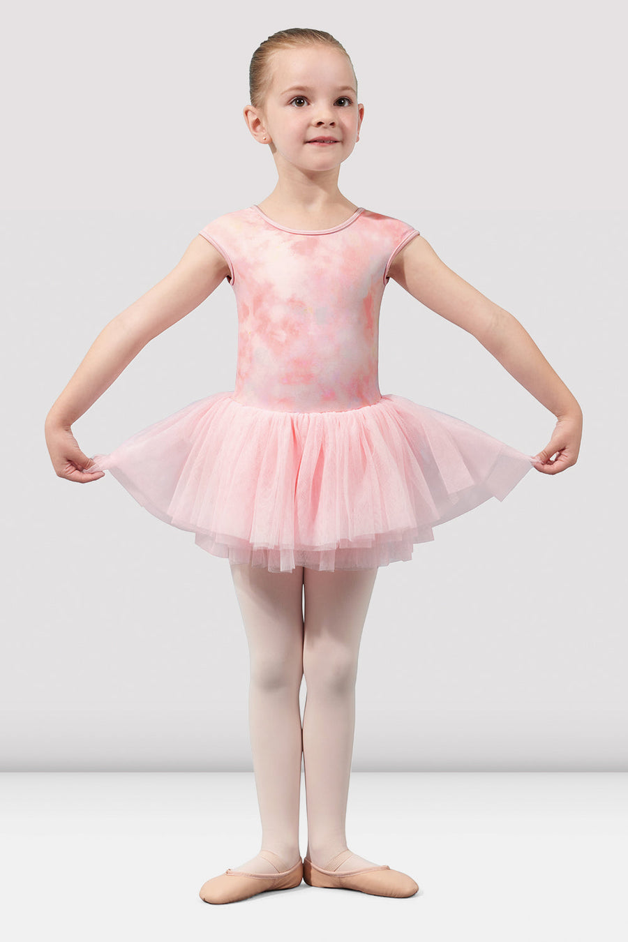 Girls Mirella Watercolor Cap Sleeve Tutu Dress
