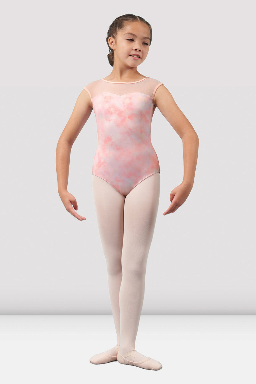 Girls Mirella Watercolor Cap Sleeve Leotard
