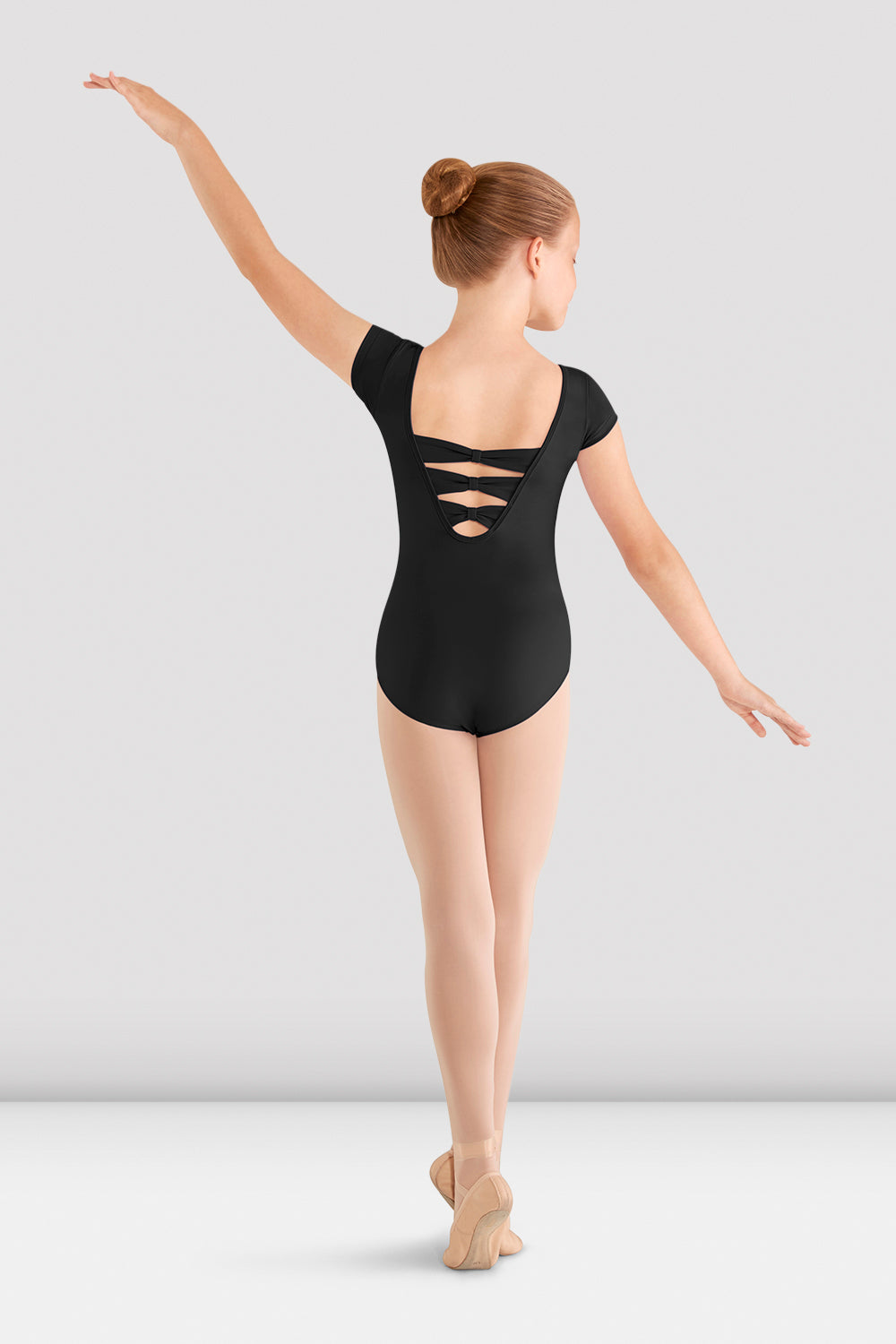 Girls Mirella Bow Cap Sleeve Leotard