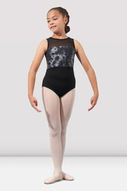 Girls Mirella Watercolor Open Back Leotard