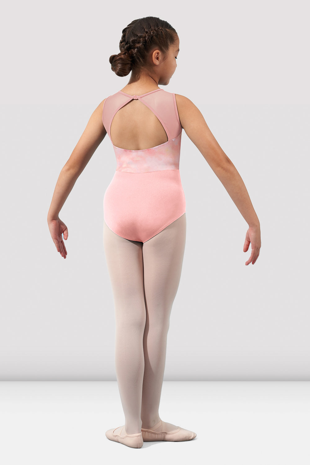 Girls Mirella Watercolor Open Back Leotard
