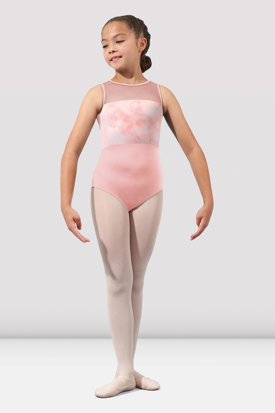Girls Mirella Watercolor Open Back Leotard