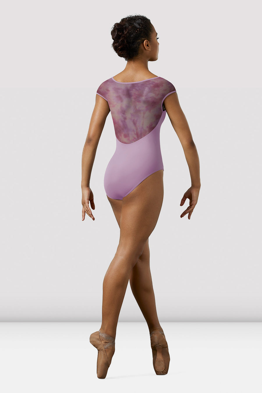 Ladies Mirella Watercolor Mesh Cap Sleeve Leotard