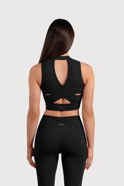 Ladies Active Zip Front Crop Top