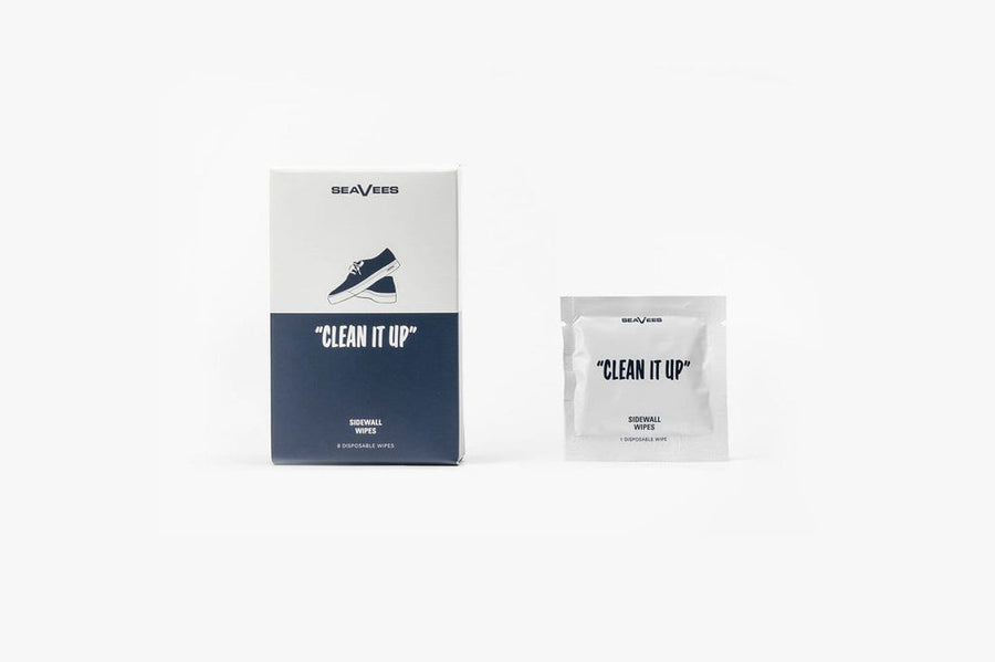 Clean It Up sneaker cleaner box and sachet on a white background