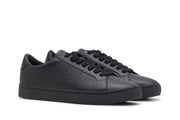 Men's Diamond Cup sneaker in Black leather, three-quarter view