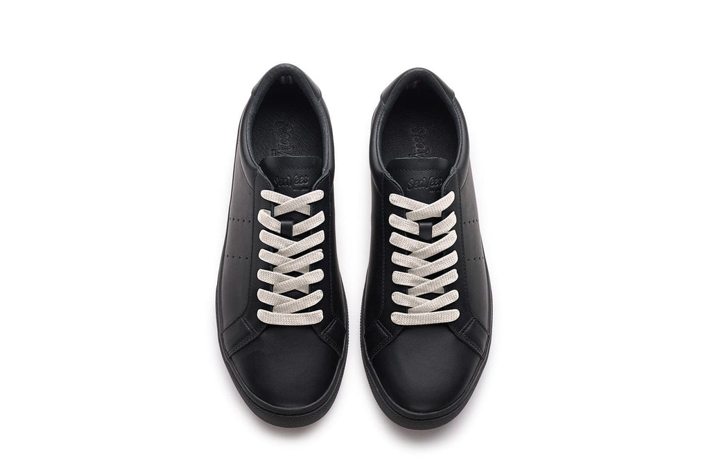 Men's Diamond Cup sneaker in Black leather, top view, alternate shot 2