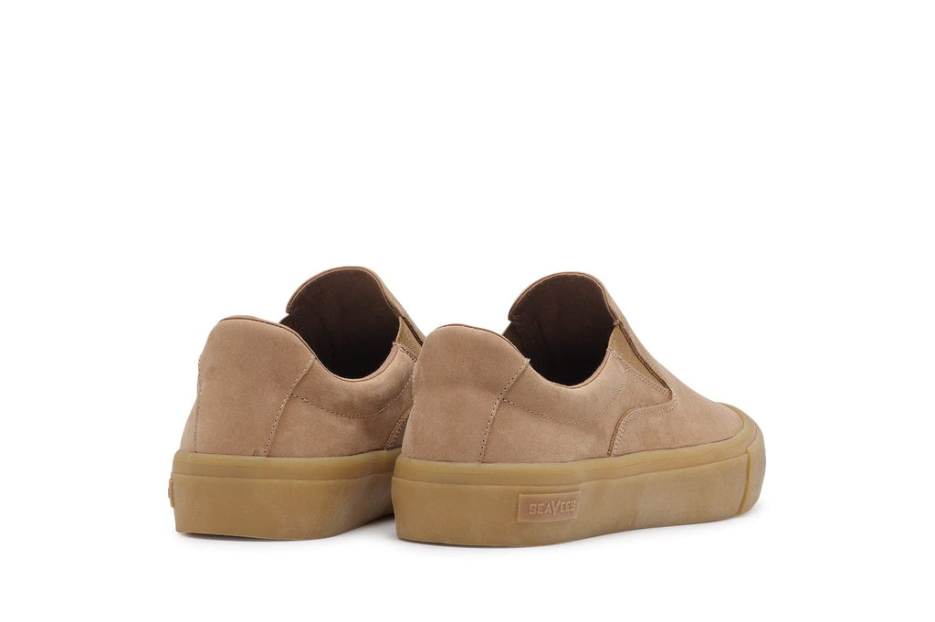 Men's Hawthorne Slip On in Sandstorm leather, heel view