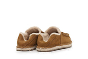 Men's Lodge Slipper in Nutmeg suede, heel view