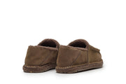 Men's Lodge Slipper in Woodsmoke suede, heel view