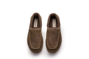 Men's Lodge Slipper in Woodsmoke suede, top view