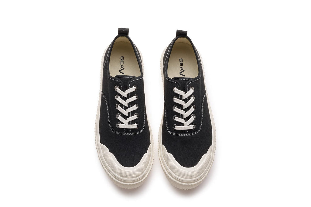 Men's Sato Oxford in Black canvas, top view