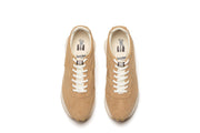 Men's Acorn Trainer sneaker in Tan suede, top view