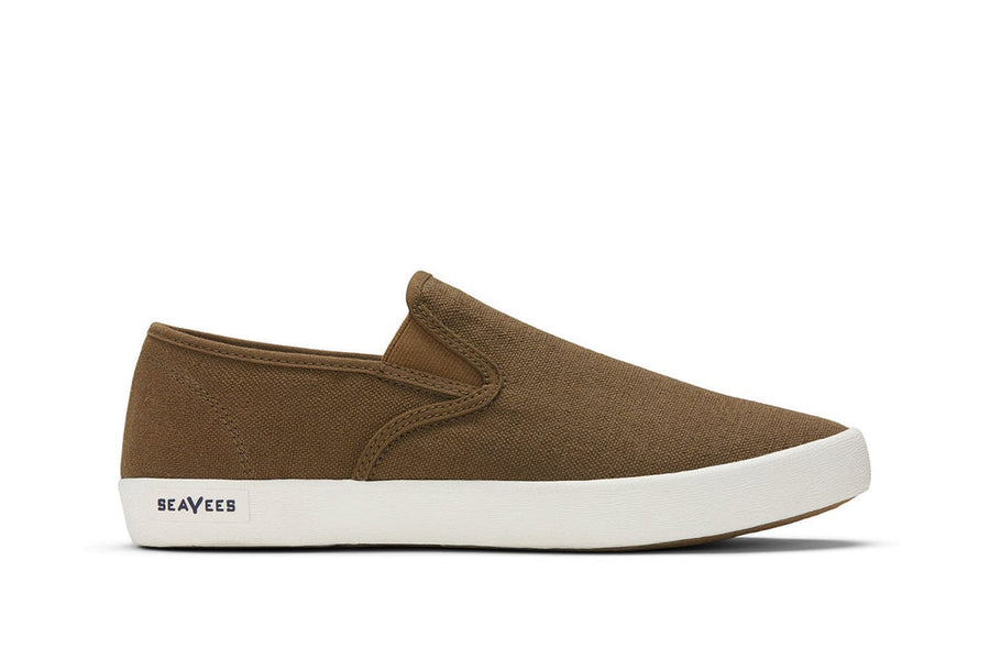 Men's Baja Slip On in Brownstone cotton linen, side view