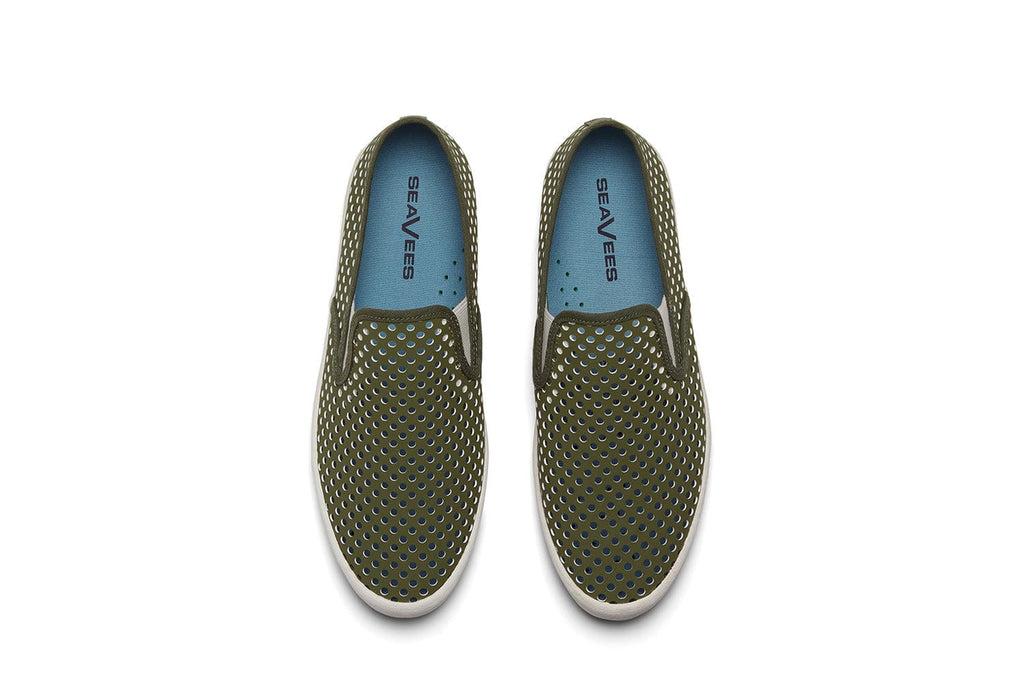 Men's Baja Slip On in Surplus Green vegan nubuck, top view