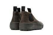 Rear perspective of Ballard Boots in Charcoal, displaying the thick sole and pull loops.