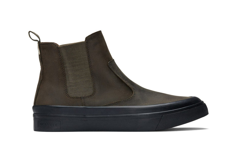 Men's Beyond & Back Boot in Black Olive leather, side view