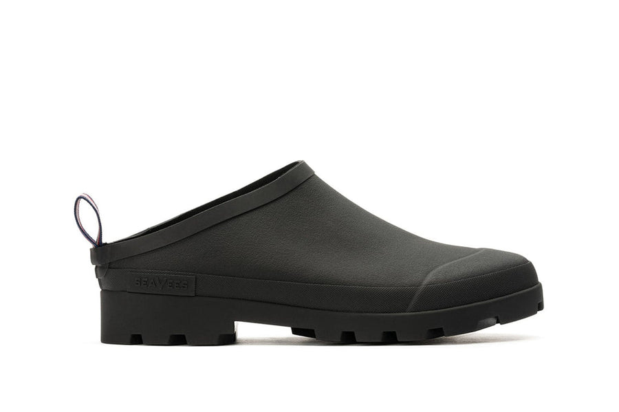 Men's Bodega Clog in Black rubber, side view