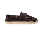 Men's Carmel Loafer in Dark Chocolate suede, side view