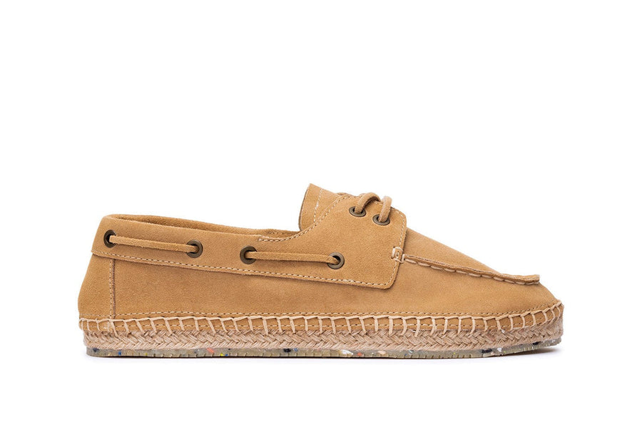 Men's Carmel Loafer in Maple suede, side view