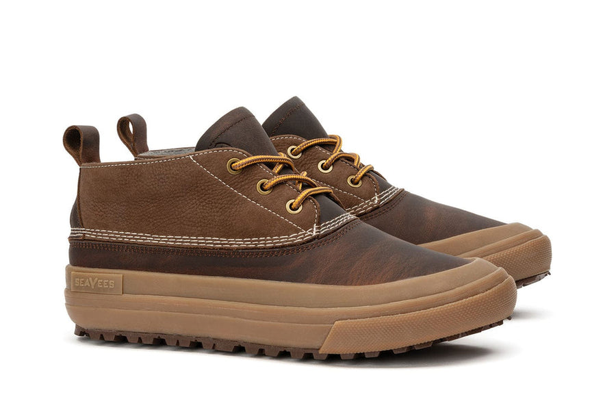 Men's Carson 3 Eye Boot in Bourbon leather, three-quarter view