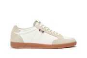 Men's Clipper Sneaker in White leather and suede, side view