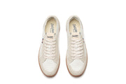 Men's Clipper Sneaker in White leather and suede, top view
