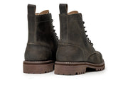 Men's Dispatch Boot in Black Top leather, heel view