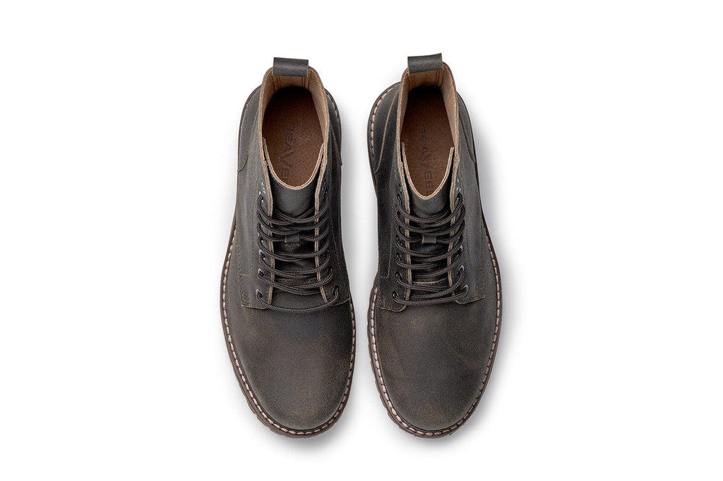 Men's Dispatch Boot in Black Top leather, top view