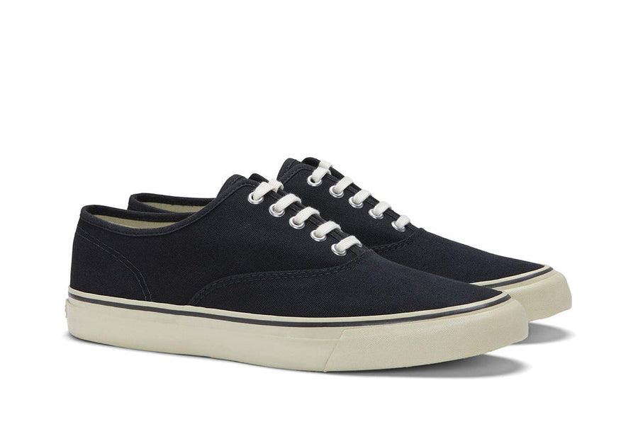 Men's Founders Edition Yacht Shoe in Black canvas, three-quarter view