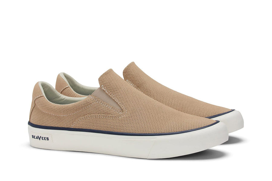 Men's Hawthorne Slip On in Camel suede, three-quarter view