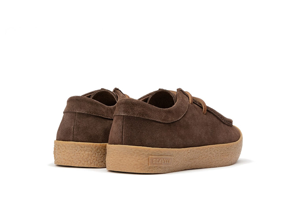 Men's Hayward Loafer in Chocolate suede, heel view