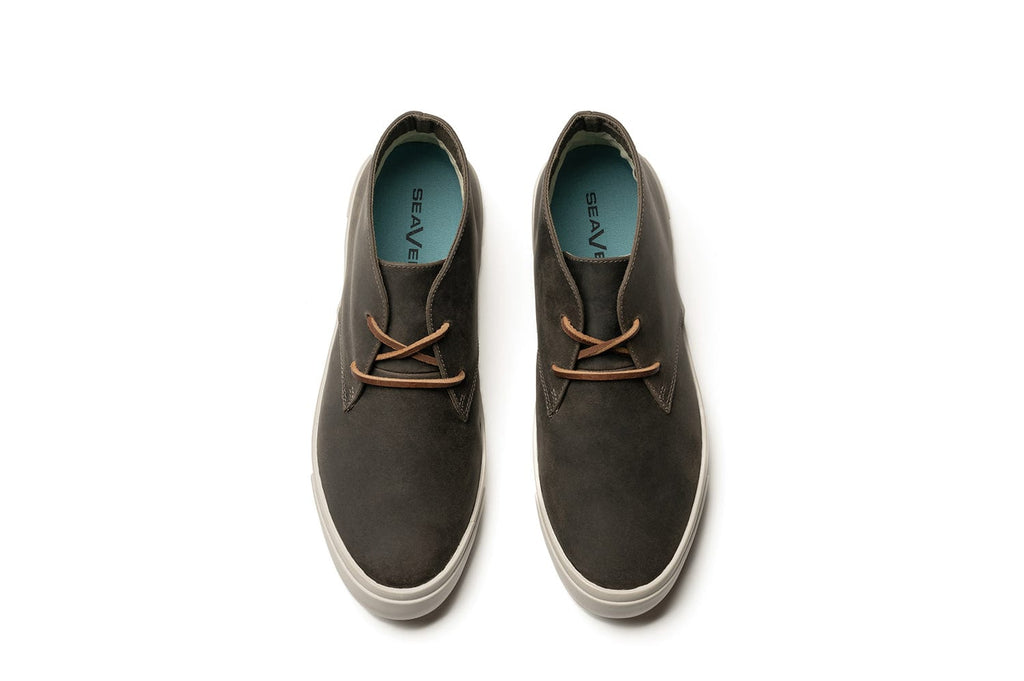 Men's Maslon Desert Boot in Charcoal leather, top view