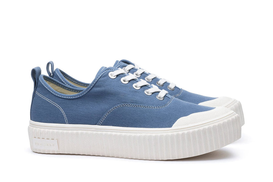 Men's Sato Oxford in Cadet Blue canvas, three-quarter view