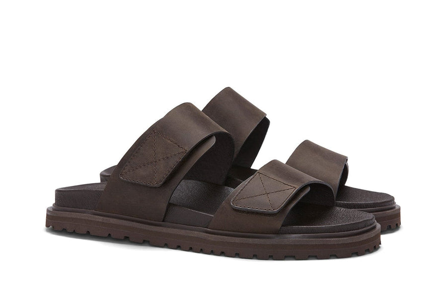 Men's Townsend Slide in Bark leather, three-quarter view