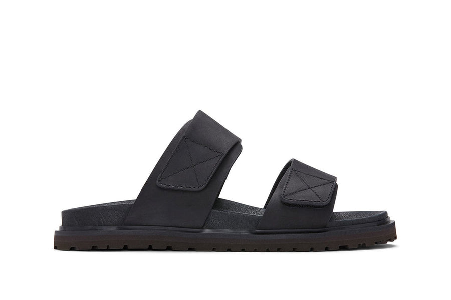 Men's Townsend Slide in Black leather, side view