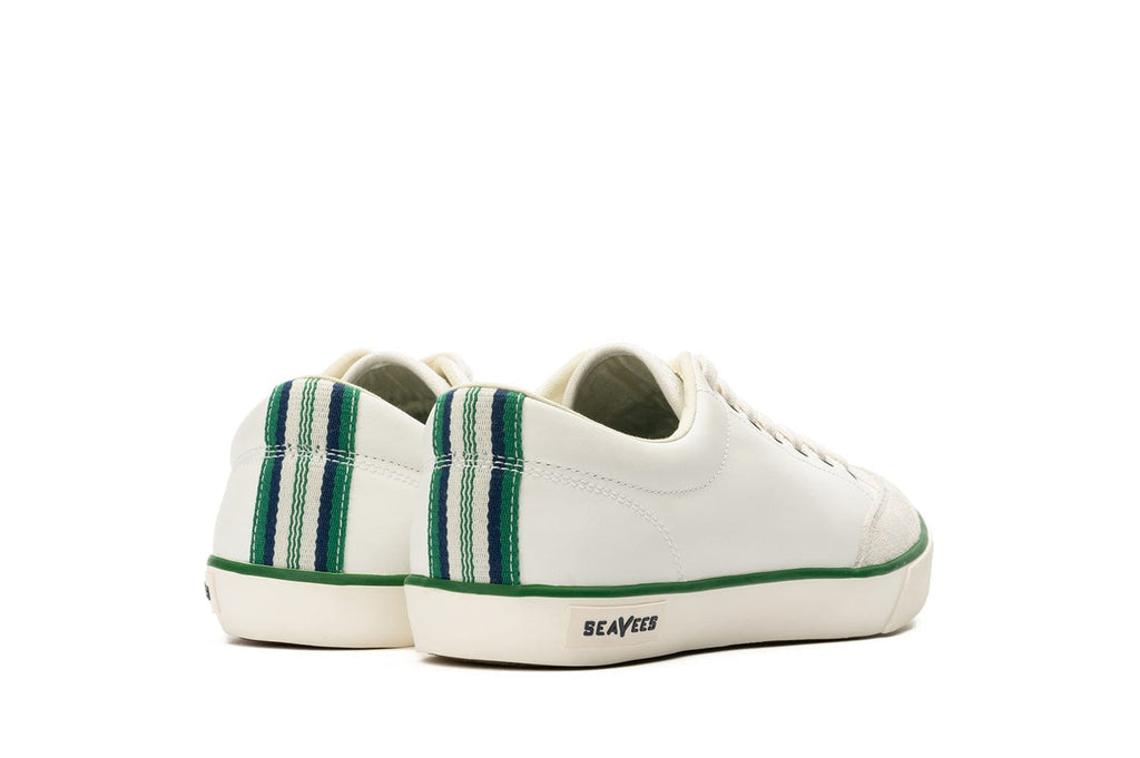 Men's Westwood Sneaker in White leather and suede, heel view