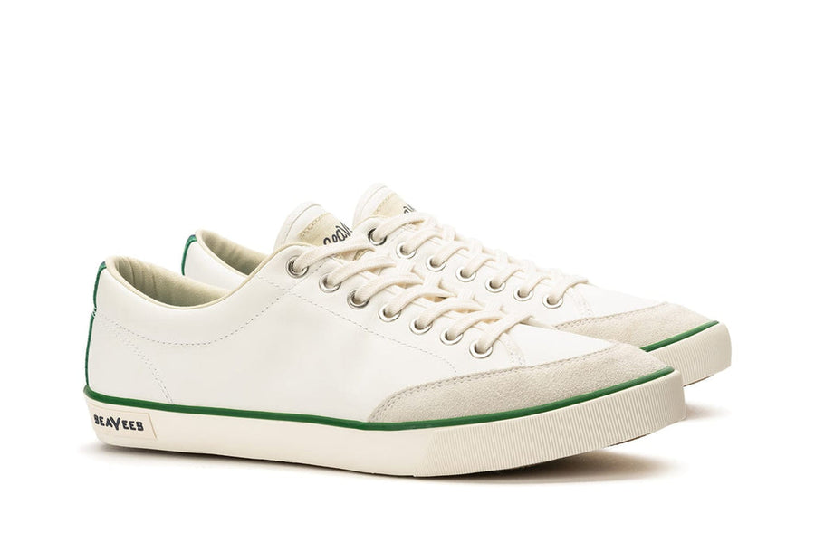 Men's Westwood Sneaker in White leather and suede, three-quarter view