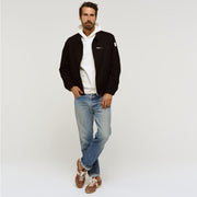 Men's Wilcox Low Profile Trainer sneaker in Cinnamon nylon and suede, worn