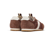 Men's Wilcox Low Profile Trainer sneaker in Cinnamon nylon and suede, back view