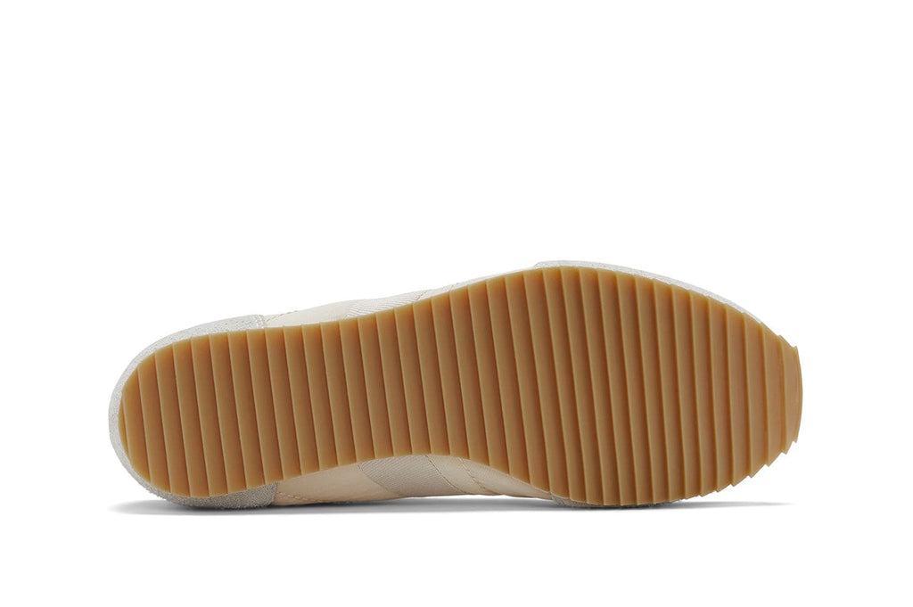 Men's Wilcox Low Profile Trainer sneaker in Cloud nylon and suede, outsole view
