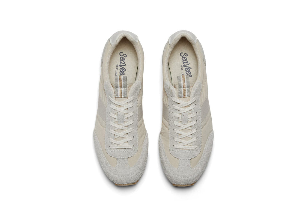 Men's Wilcox Low Profile Trainer sneaker in Cloud nylon and suede, top view