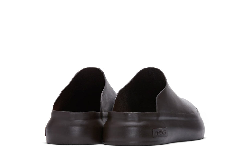 Men's Williams Mule in Dark Chocolate rubber, back view