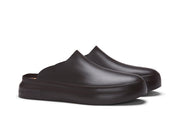 Men's Williams Mule in Dark Chocolate rubber, three-quarter view