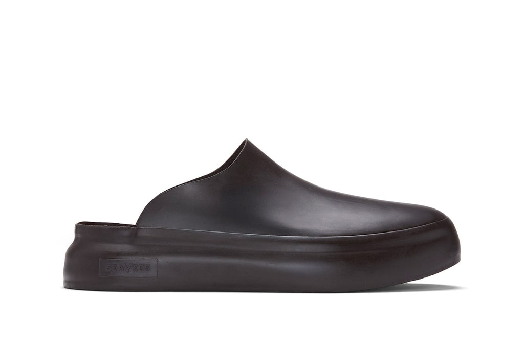 Men's Williams Mule in Dark Chocolate rubber, side view