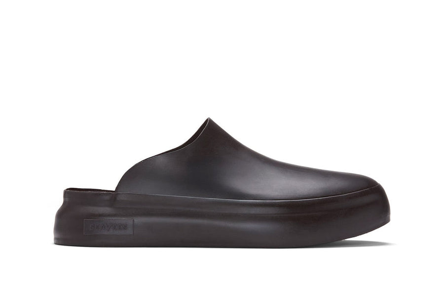 Men's Williams Mule in Dark Chocolate rubber, side view