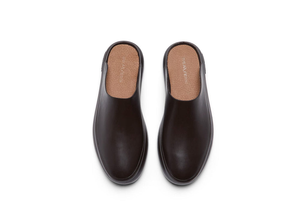 Men's Williams Mule in Dark Chocolate rubber, top view