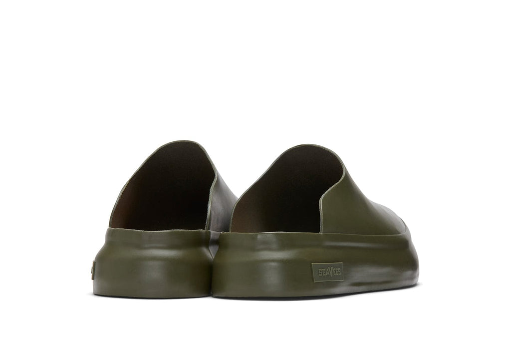 Men's Williams Mule in Utility Olive rubber, back view